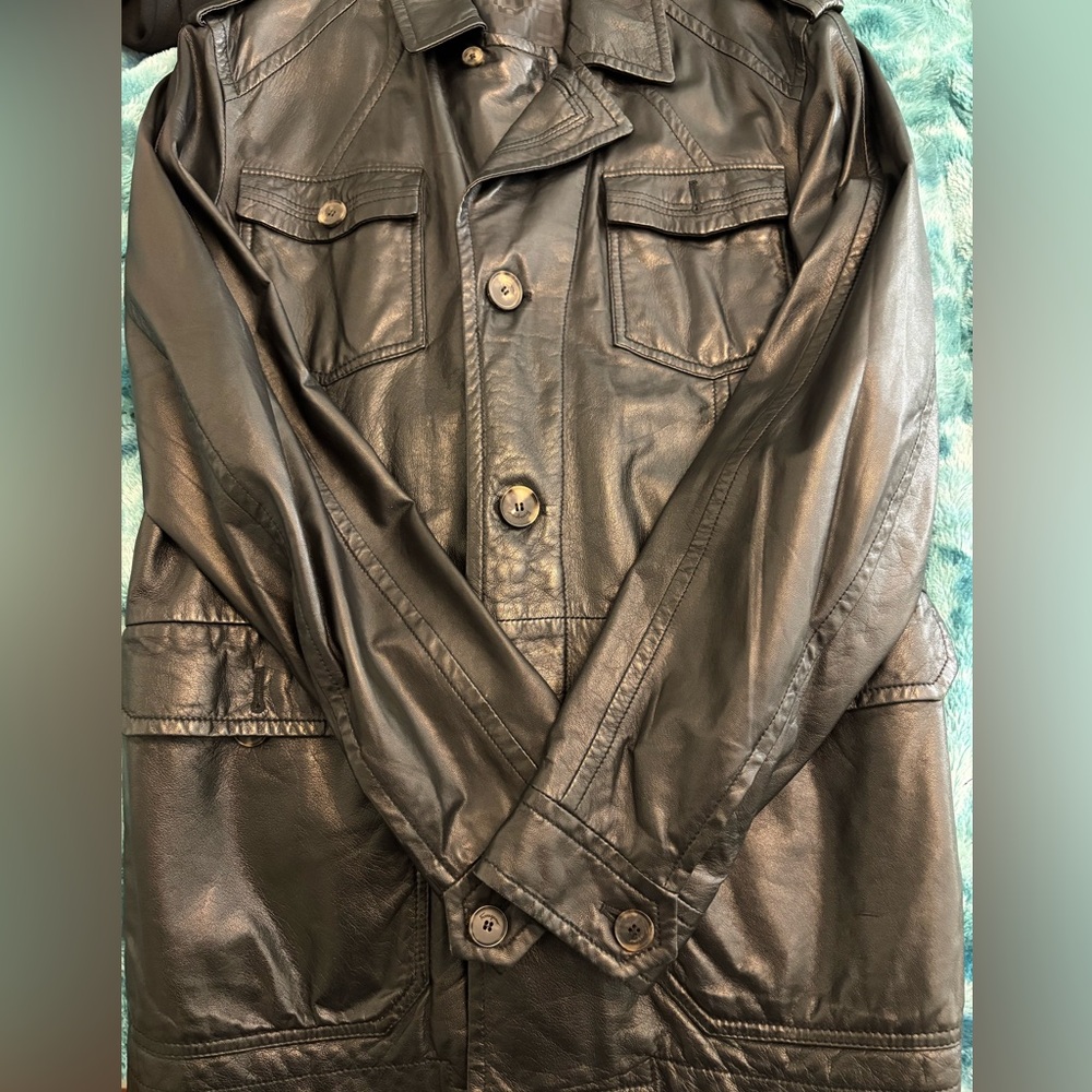 Salvatore Ferragamo Charcoal Black Monogram Jacket, size L